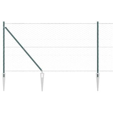 Vidaxl Šesterokotna ograja s stebrom 50 x 1,2 m Jeklo s PVC premazom
