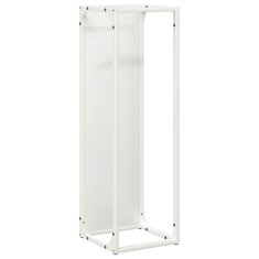 Vidaxl Stojalo za drva White 25x25x80 cm Hladno valjano jeklo