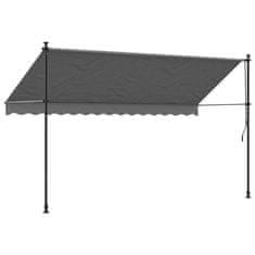 Vidaxl Zložljiva tenda antracit 350x150 cm tkanina in jeklo