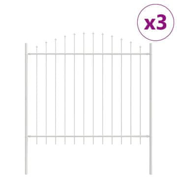 Vidaxl Vrtna ograja 3 szt. Bela 170 x 165 cm Prašno lakirano jeklo