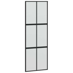 Vidaxl Drsna vrata z opremo 90x205 cm kaljeno steklo in aluminij