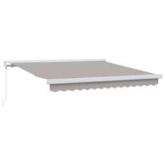 Vidaxl Ročna tenda 3 x 2,5 m Svetlo siva 100% poliester