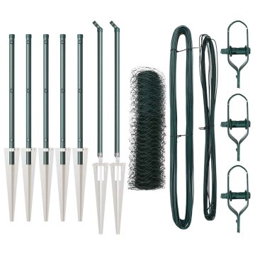 Vidaxl Steber ograje. Zelena 10 x 0,4 m (50 mm mreža) Jeklo in PVC