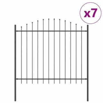 Vidaxl Vrtna ograja 7 szt. Siva 170 x 165 cm Prašno lakirano jeklo