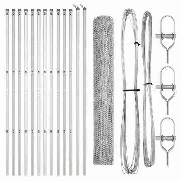 Vidaxl Steber ograje. srebrna 25 x 1 m (13 mm mreža) Jeklo