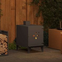 Vidaxl Kuhalna peč za kampiranje Črna 35 x 50 x 60 cm Mlinjeni jeklo