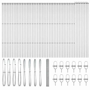 Vidaxl Steber ograje. srebrna