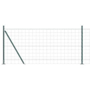 Vidaxl Ograja s stebrom Zelena 1 x 25 m Jeklo
