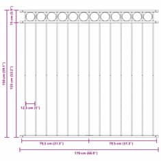 Vidaxl Element Ograje ASSEN Bela 170 x 150 cm Jeklo