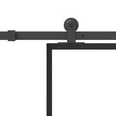 Vidaxl Drsna vrata z opremo ESG steklo in aluminij 102x205 cm