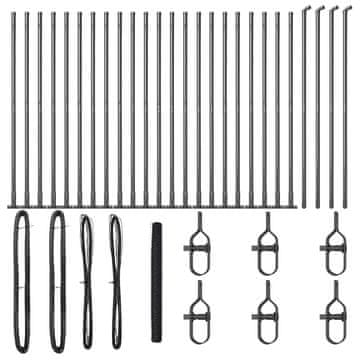 Vidaxl Steber ograje. Siva