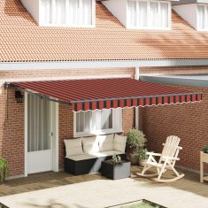 Vidaxl Vlečna tenda oranžna in rjava 350 x 250 cm Poliester