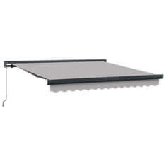 Vidaxl Ročna tenda 3 x 2,5 m Svetlo siva 100% poliester