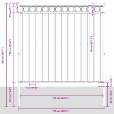 Vidaxl Element Ograje ASSEN Bela 170 x 200 cm Jeklo