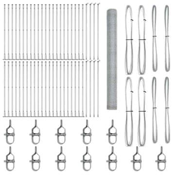 Vidaxl Steber ograje. Srebrna