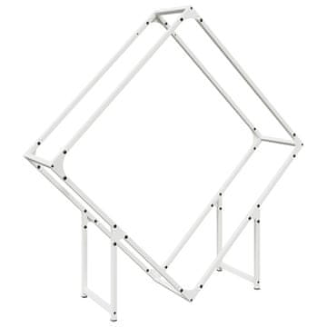Vidaxl Stojalo za drva White 100x25x100 cm Hladno valjano jeklo
