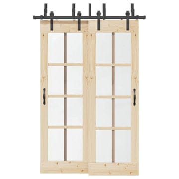 Vidaxl vidaXL Sistem za montažo drsnih vrat 152,5 cm jeklo črne barve
