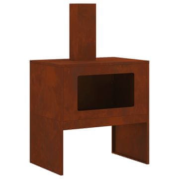 Vidaxl Ogenj Rjav 60 x 40 x 96 cm Vremensko odporno jeklo