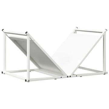 Vidaxl Stojalo za drva belo 70x43x34,5 cm hladno valjano jeklo