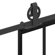 Vidaxl Drsna vrata z opremo ESG steklo in aluminij 102x205 cm