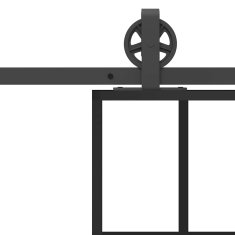 Vidaxl Drsna vrata z opremo ESG steklo in aluminij 102x205 cm