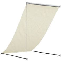Vidaxl Zložljiva tenda krem 100x150 cm tkanina in jeklo