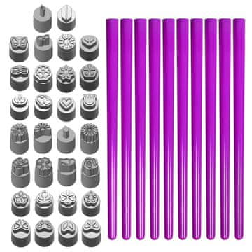 slomart Aplikator za žigosanje nohtov - žigosanje nohtov, orodje za žigosanje nohtov | Komplet orodij za žigosanje nohtov z rožami za žigosalnik za ženske, pisalo za nohte z dizajnom D