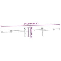 Vidaxl vidaXL Sistem za montažo drsnih vrat 213,5 cm jeklo črne barve