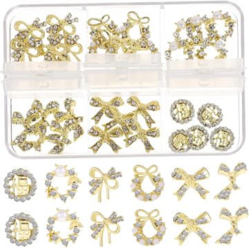 slomart CALLARON 30 kosov kovinskih okraskov za nohte, nežni okraski za nohte, pripomočki za manikuro, okraski za nohte, okraski za nohte Diy