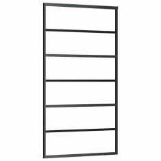 Vidaxl Drsna vrata z opremo ESG steklo in aluminij 102x205 cm