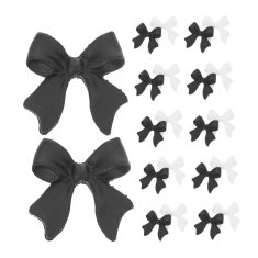 slomart 200 kosov okraskov za nohte, pentlje, smola, okraski za nohte, črno-bela, za ženske, najstnice, elegantna nail art za zabave, DIY salon za nohte