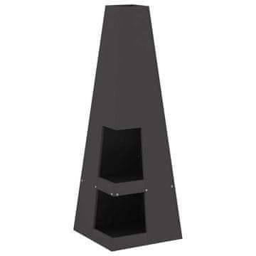 Vidaxl Ogenj Črna 35 x 35 x 100 cm Jeklo