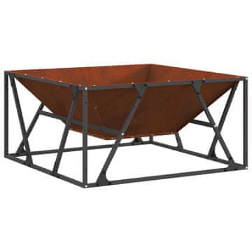 Vidaxl Ogenj Rjava 80 x 80 x 40 cm Vremensko odporno jeklo