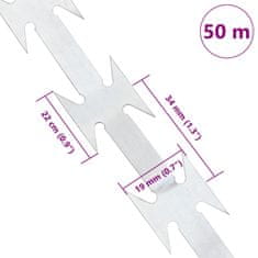 Vidaxl Žica z rezilom srebrna 5000 x 1,9 cm Pocinkano jeklo