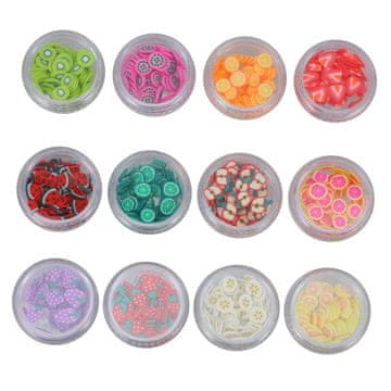 slomart Pisani nalepki za nail art iz polimerne gline s svežimi rezinami sadja za manikuro. Ustvarjalna dekoracija za nohte, lahka in trpežna za ženske.