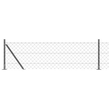 Vidaxl Steber ograje. Siva 10 x 0,4 m (60 x 60 mm mreža) Jeklo in PVC