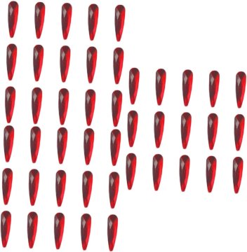 slomart Beavorty 60 kosov Nail Art kristalnih vodnih kapljic okrasnih kamnov sijoče rdeče Nail Art dekoracije za manikuro, primerne za naravne in umetne nohte, za domačo in salonsko uporabo.