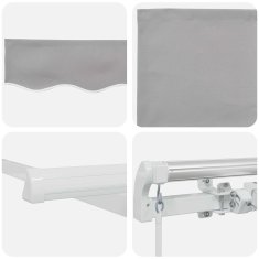 Vidaxl Ročna tenda 3 x 2,5 m Svetlo siva 100% poliester