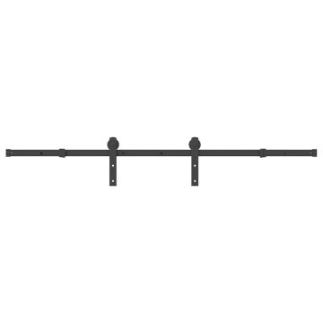 Vidaxl Komplet opreme za drsna vrata 183 cm jeklo črne barve