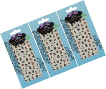 slomart 3 listi nalepk za nohte za mlada dekleta, risani dizajn, samolepilne nalepke za konice prstov, nalepke za nail art, loki, mačka - enostavna uporaba za manikuro