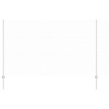 Vidaxl Ograja s stebrom srebrna 1,4 x 50 m Jeklo