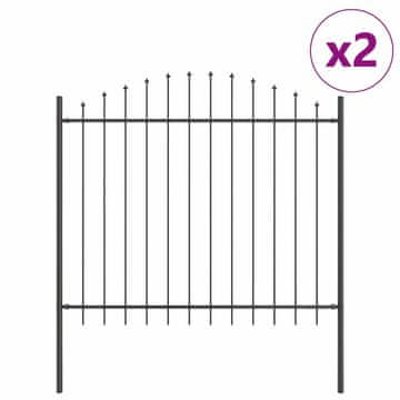 Vidaxl Vrtna ograja 2 szt. Siva 170 x 190 cm Prašno lakirano jeklo