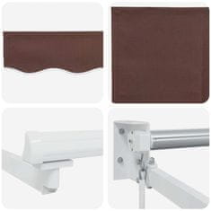 Vidaxl Ročna tenda 3 x 2,5 m Rjava 100% poliester