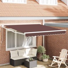 Vidaxl Ročna tenda 3 x 2,5 m Rjava 100% poliester