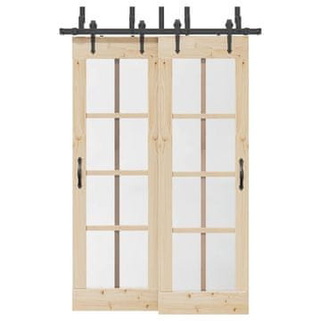 Vidaxl vidaXL Sistem za montažo drsnih vrat 152,5 cm jeklo črne barve