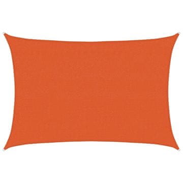 Vidaxl Senčno jadro 160 g/m² oranžna 4x6 m HDPE