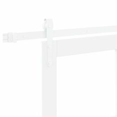 Vidaxl Drsna vrata Bela 61 x 198,5 cm Trden borov les in steklo