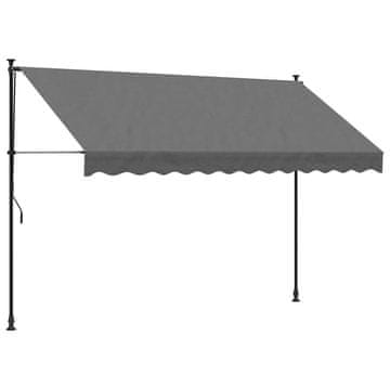 Vidaxl Zložljiva tenda antracit 300x150 cm tkanina in jeklo