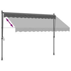 Vidaxl Zložljiva tenda antracit 300x150 cm tkanina in jeklo