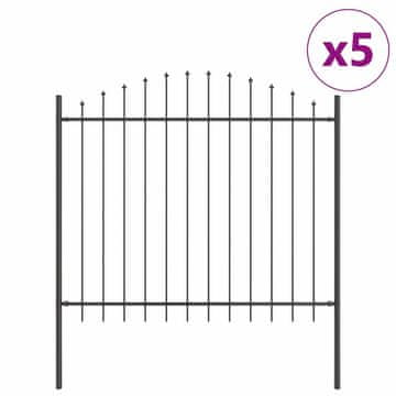 Vidaxl Vrtna ograja 5 szt. Siva 170 x 165 cm Prašno lakirano jeklo